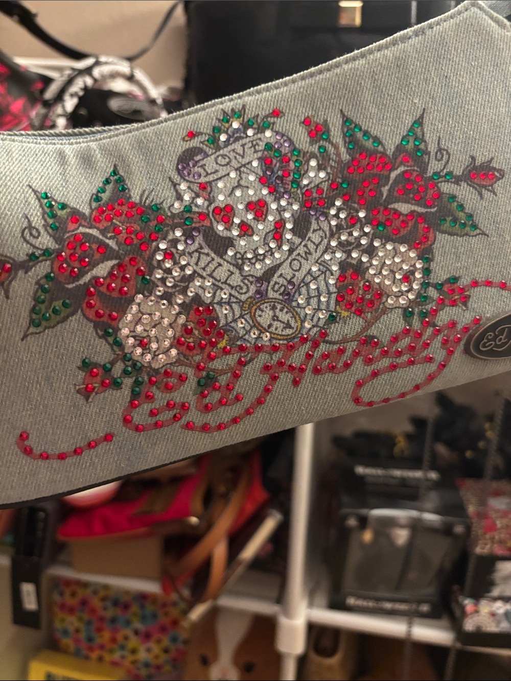 Ed Hardy Denim Shoulder Bag NWT - Picture 3 of 13